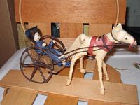little girl in carriage - horse